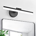 ZHUOER LED Modern Black Bathroom Vanity Lighting Fixtures Over Mirror 16inch Matte Black Wall Lighting Fixtures for Bathroom(White Light 6000K)