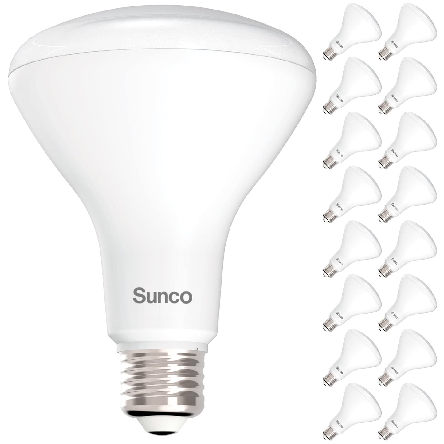 Sunco 16 Pack BR30 LED Bulb Flood Light, E26, 11W=65W, 5000K Daylight