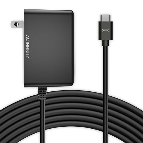 AC Infinity UIS Power Adapter, Outlet Plug with Charger Cable Cord for UIS Digital Controllers