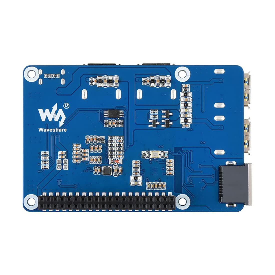 Coolwell USB 3.2 Gen1 and Gigabit Ethernet HUB HAT for Raspberry Pi Series Board, 3x USB 3.2 Gen1, 1x Gigabit Ethernet, Plug & Play, No Driver Needed