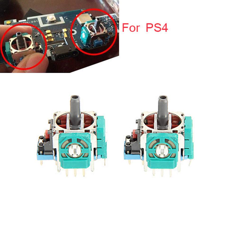 Onyehn L1 R1 L2 R2 Trigger Springs Replacement Parts Buttons,3D Analog Joysticks Thumb Sticks Cap Conductive Rubber Screwdriver Kit for PlayStation 4