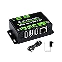 waveshare Industrial ETH USB HUB 3xUSB Ports Compatible with USB 2.0/1.1 1xEthernet RJ45 Port 10/100M Adaptive, Multiple Protection Circuits Multiple