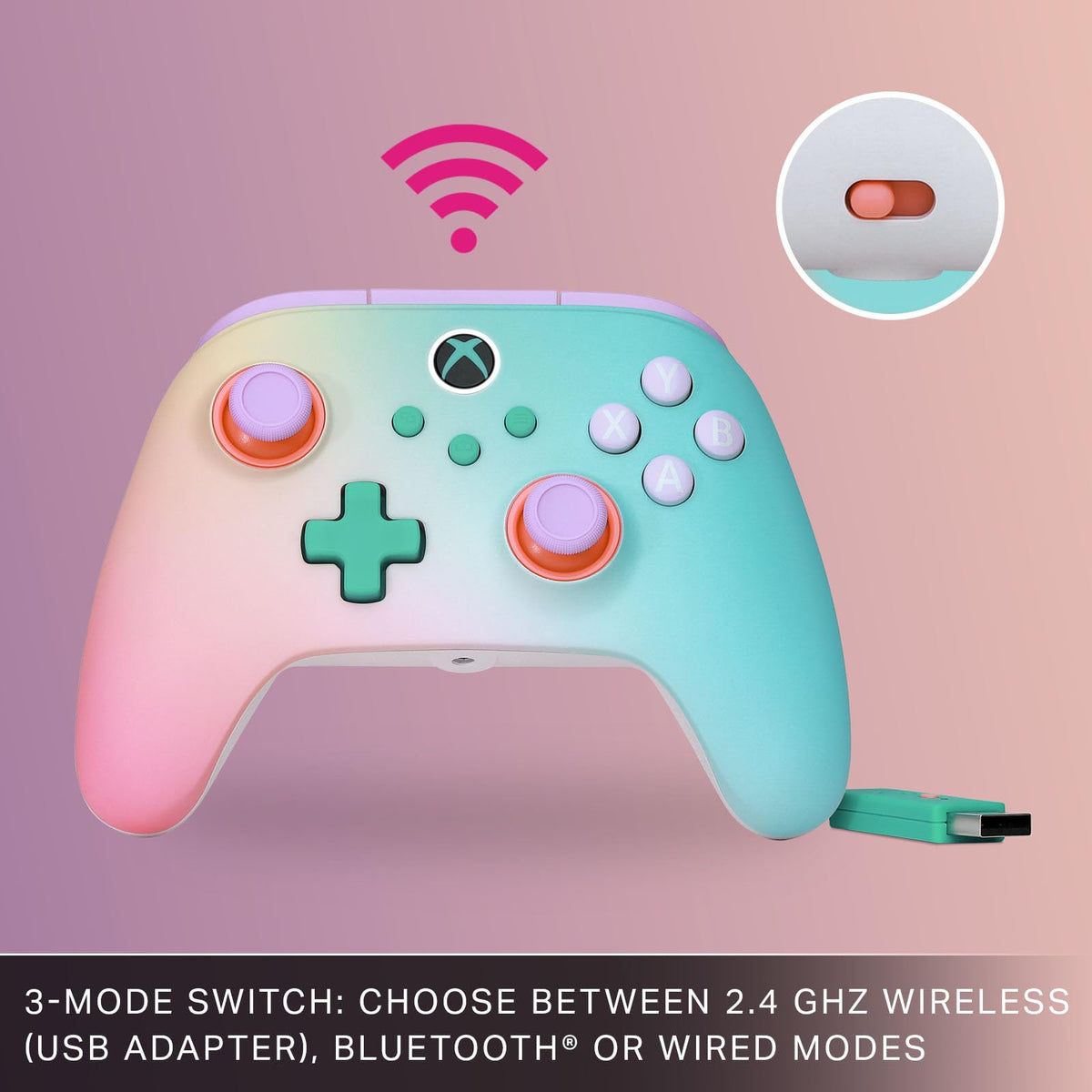 PowerA Advantage Wireless Controller for Xbox Series X|S - Beach Vibes, Officially Licensed, Hall Effects to prevent stick drift, Bluetooth