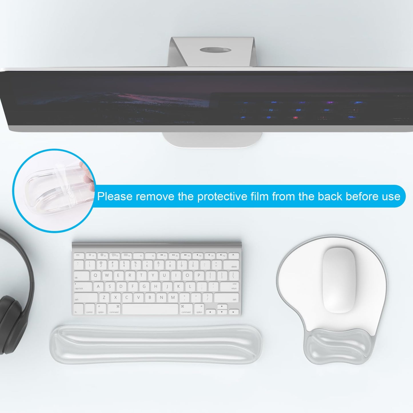 Laokiiy Gel Mouse pad & Keyboard Wrist Rest Set, Ergonomic Keyboard and Mousepad with Wrist Support, Keyboards Wrist Rest, Computer Keyboards Pad