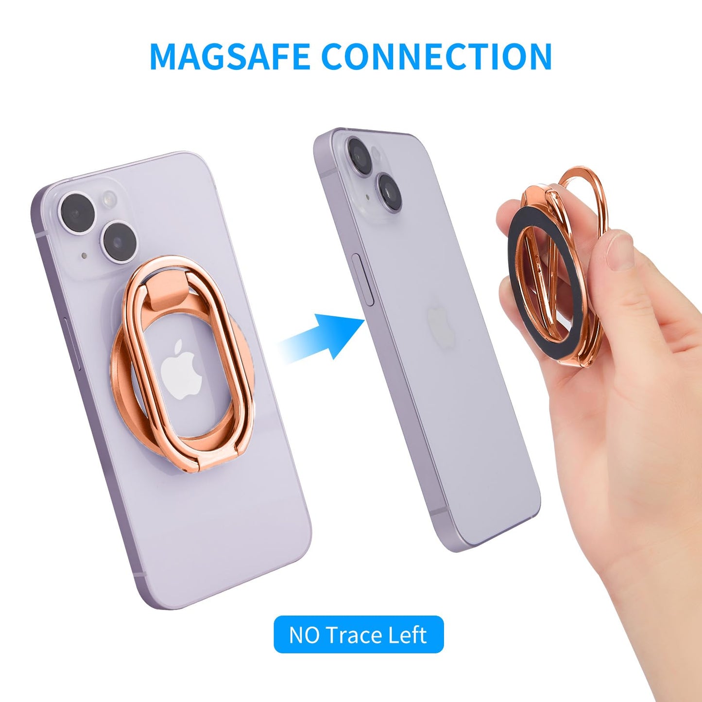 Rimyam Magnetic Phone Ring Holder Stand for MagSafe Adjustable Phone Finger Grip Removable Ring Kickstand MagSafe Accessories