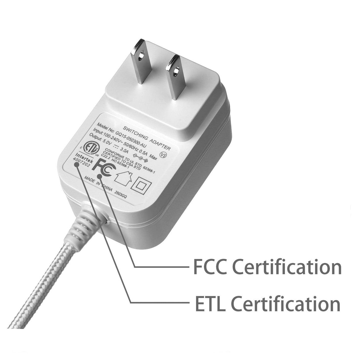 AC Adapter Power Supply 5V 3A for Aura AF900 AF700 AF600 Digital Photo Frame SR-A30503000U2 (White)