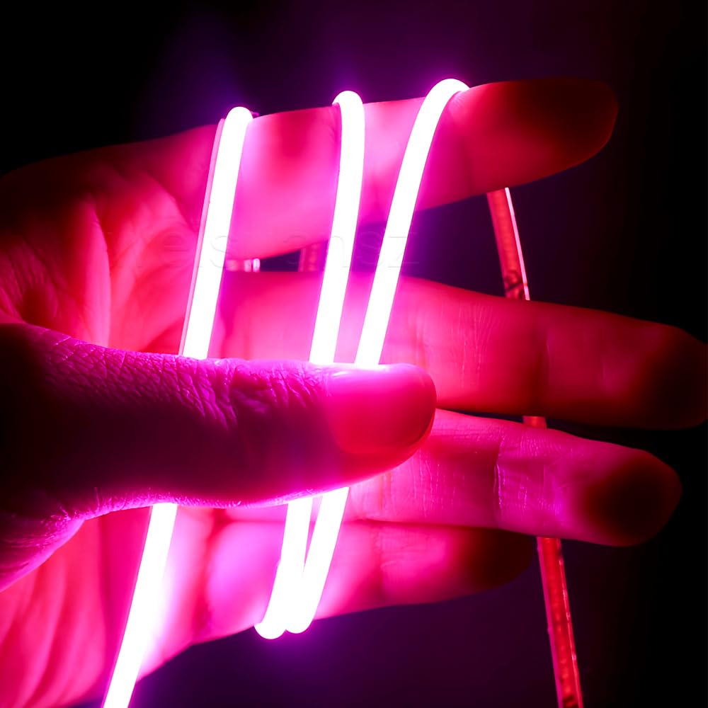 DC12V 5MM Thin PCB Premium 400LEDs/M Pure Single Color COB LED strip Flexible High Density Chips Red Green Blue Pink Purple Ice Blue Yellow Orange