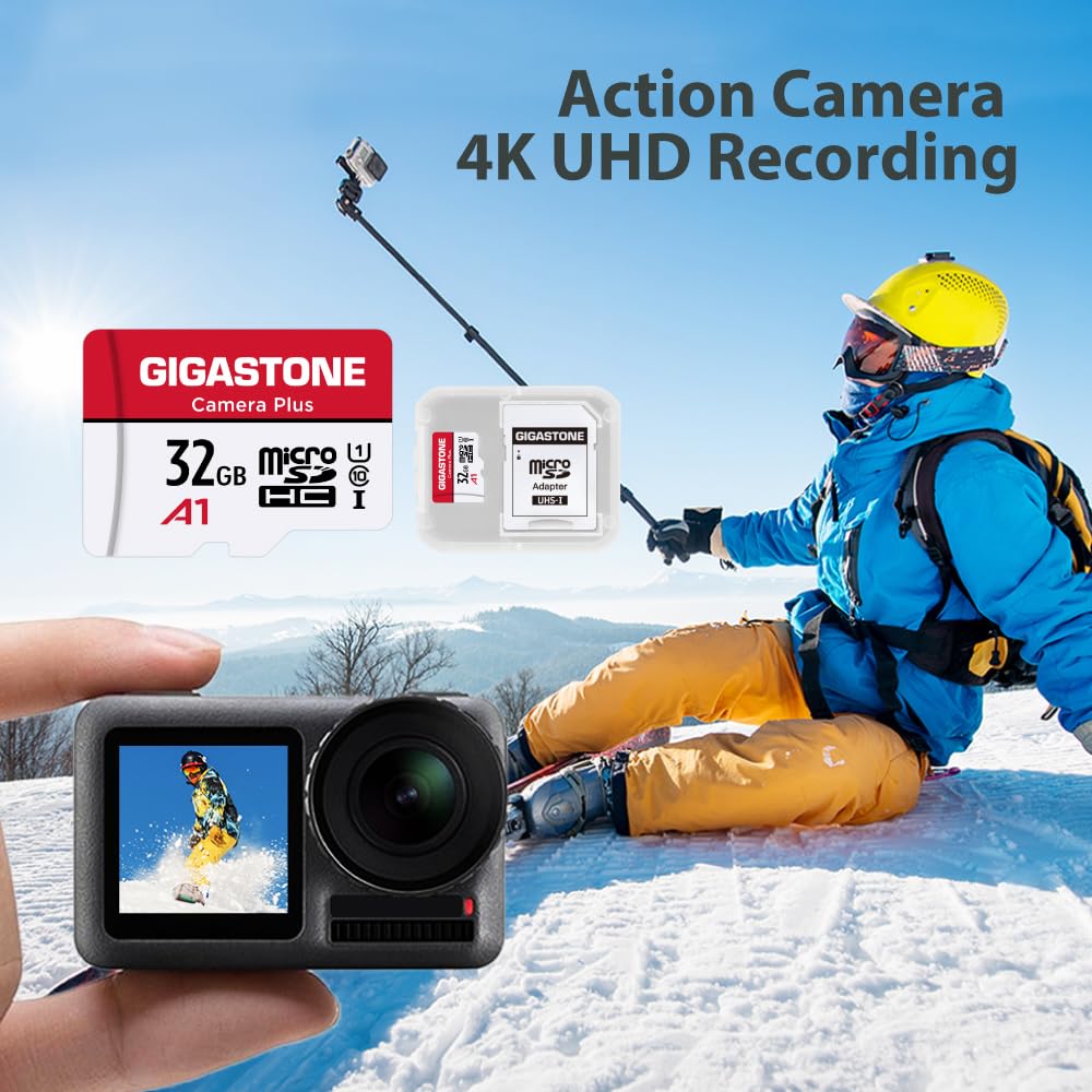 GIGASTONE Micro SD Card 32GB, Camera Plus, MicroSDHC Memory Card for Wyze Cam, Security Camera, Roku, Full HD Video Recording, UHS-I U1 A1 Class 10