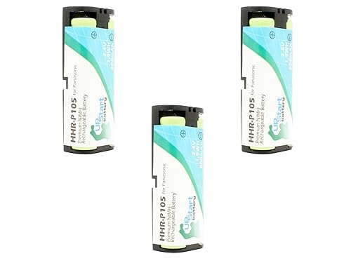 3X Pack - HHR-P105 Battery for Panasonic KX-TG6700, KX-TGA670B, KX-FG2451, KX-TG6702, KX-TG6700B, KX-TG2432 Cordless Phones (800mAh, 2.4V, NI-MH)
