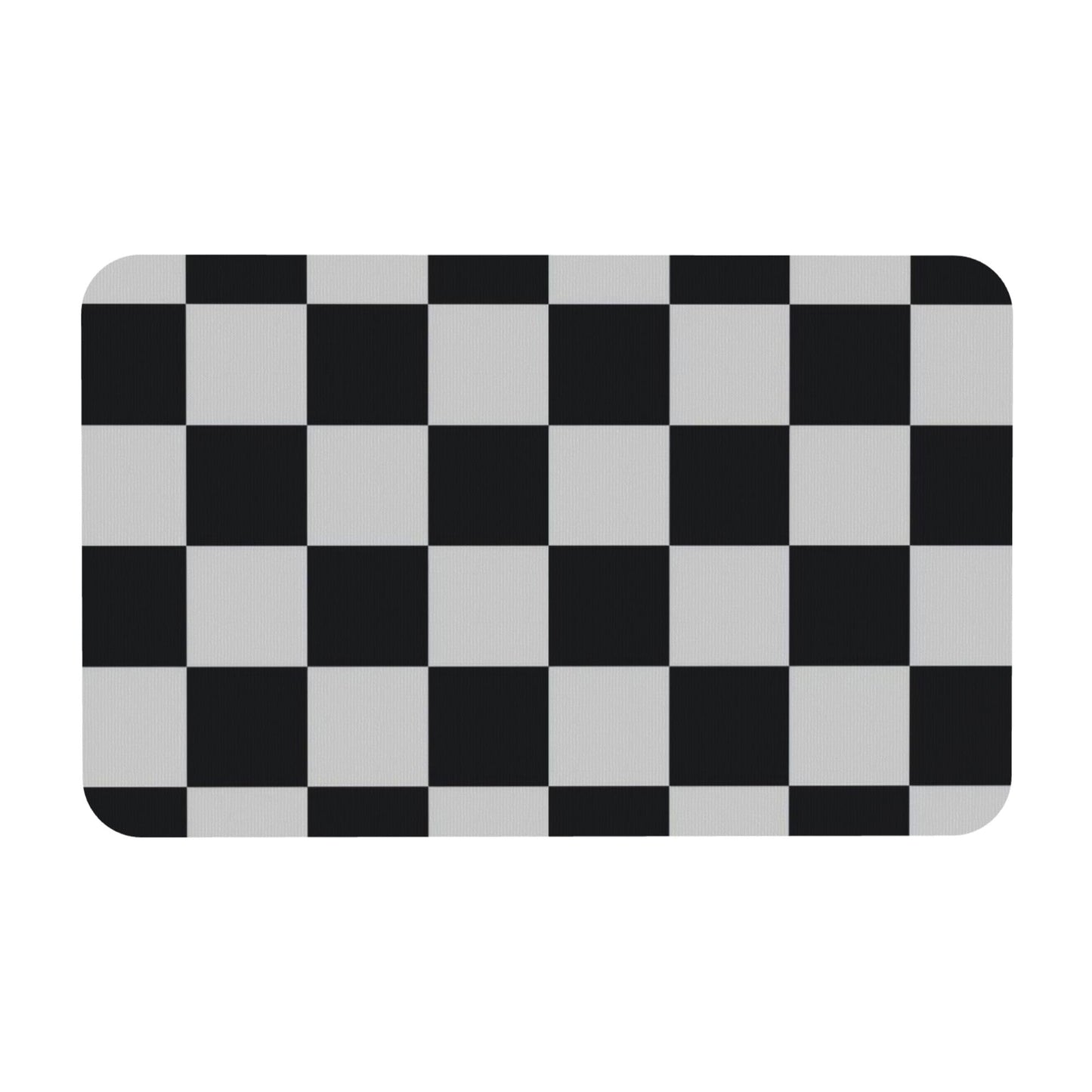 Knerova Black and White Checkered Bath mats Quick Dry Absorbent Bath Rugs Rubber Non Slip Bath Mat for Bathroom Floor Tub Shower Sink 20"×31.5"
