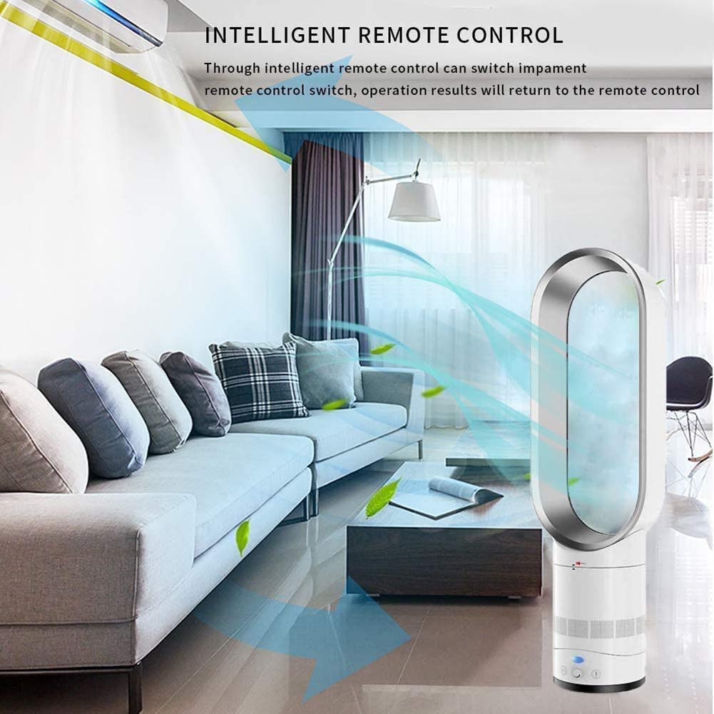 TMMLIJIPL Tower Fan Tower Fan with Remote Space-Saving Portable Floor Bladeless Fan for Bedroom Living Rooms Office (Silver)