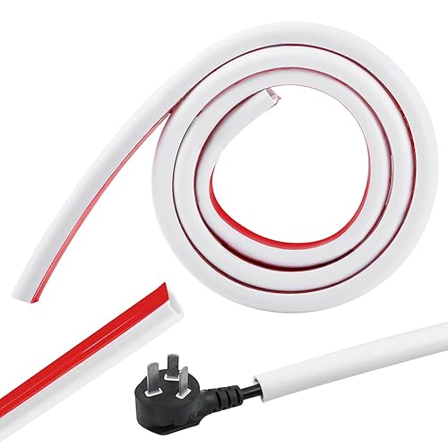 JIANWEI Wall Cord Hider, 39inch Self Adhesive Cable Hider Half Round Extension Cord Covers TV Cord Hider Raceway Cord Covers Wall Mounted Tv for Home