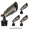 DOSHINE® Solid Brass Landscape LED Spotlights Outdoor Low Voltage Landscape Lighting AC/DC 12V Uplight Accent Light for Tree Garden Yard