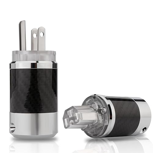 Monosaudio Audiophile Power Plug Black Carbon Fiber Transparent 10A/250V 15A/125V Audio Power Connector Brass IEC320 C13 Connector for DIY Audiophile