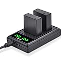 Hisewen DMW-BLG10 DMW-BLG10PP DMW-BLE9 Battery 2 Pcs, Dual Charger for Panasonic Lumix DMC-GX85 DMC-GX80 DMC-ZS60 DMC-ZS100 DMC-GF3 DMC-GF5 DMC-GF6