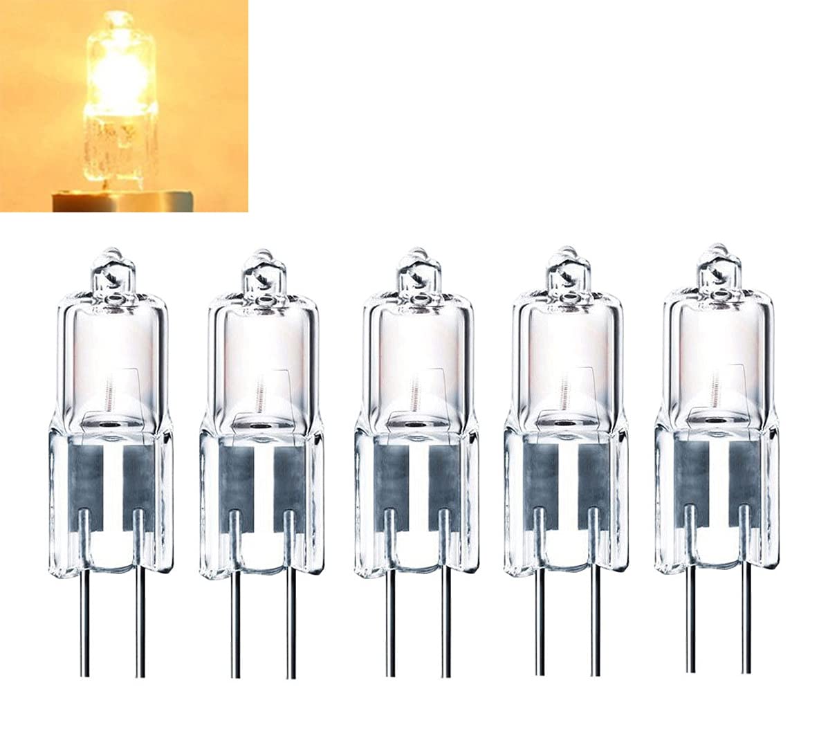 ShuoHui G4 Halogen Bulbs, T3 10W 12V Pin Base Lamps, Capsule Lamp, G4 Socket for Puck Light Under Cabinet, Chandelier, 100 lm Warm White 2700 K (20)