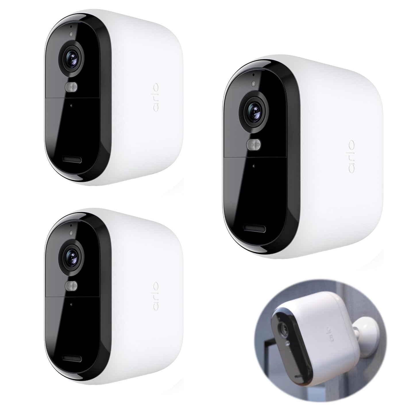 Arlo 3Pack Essential XL Spotlight Camera | 2nd Gen | 2K Color Night Vision, Wireless Security Outdoor Cam | 2-Way Audio | Direct to Wi-Fi No Hub