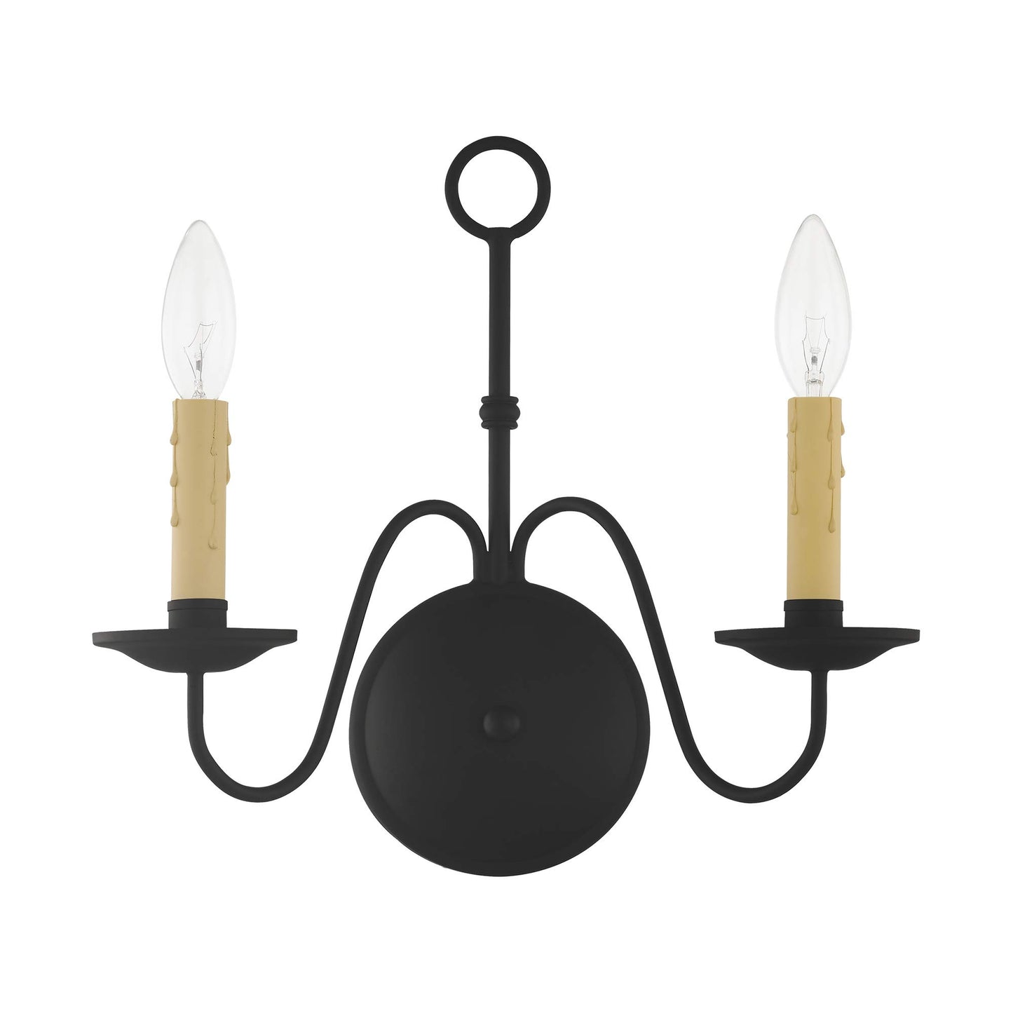Livex Lighting 4492-04 Heritage 2-Light Wall Sconce, Black