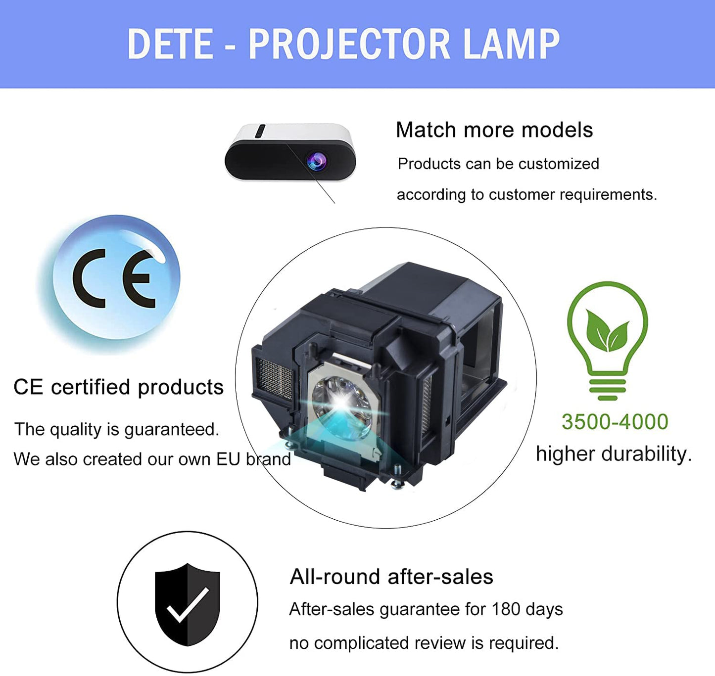 For ELP96 V13H010L96 ELP97 V13H010L97 Replacement Projector Bulb for Epson Home Cinema 1060 2100 2150 660 760HD PowerLite 107 108 109W S39 W39 X39 Pro