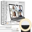 GearLight Selfie Ring Light for Computer or Phone - iPhone Compatible LED Lighting for Laptop Webcam, Video Recording - Rechargeable Circle Clip