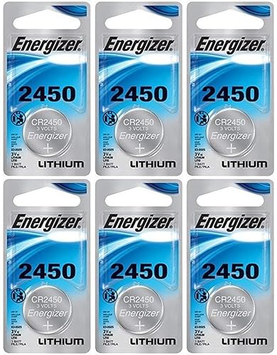 Energizer CR2450 Lithium Battery, 3v ECR2450, Qty 6