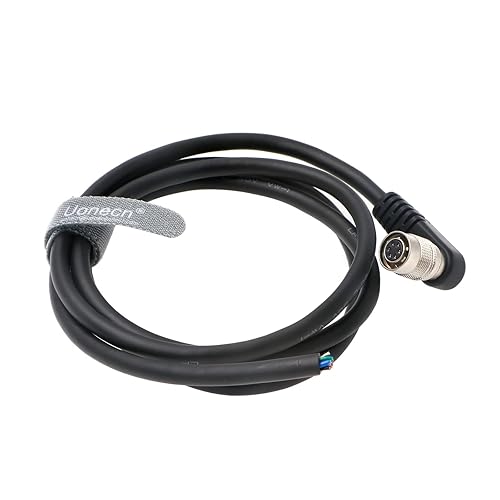 Uonecn Camera Cable Right Angle Hirose 6 Pin Female to Open End 1 Meter, Right-Angle A Type(Thin)
