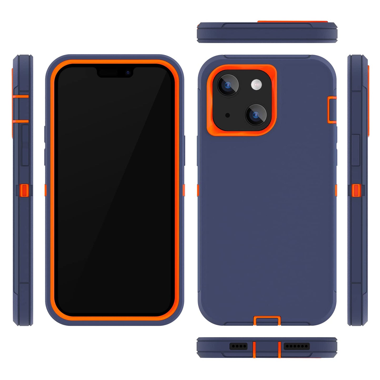 Sansunto for iPhone 16e Case, Protective Cover for 13, 14, 15, 16E 6.1", Heavy Duty Shockproof Drop Proof 3 in 1 Cover, Rugged Hybrid Durable Phone