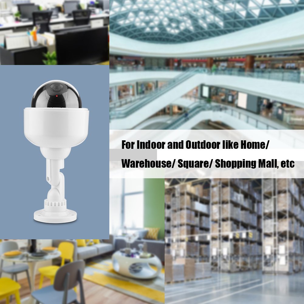 Sonew Dummy Camera, CCTV Anti-Theft Camera, Fake Dome Security Camera 360° Rotation Camera for Residential or Business Premises