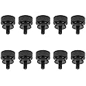HELIFOUNER 10 Pieces 6-32 Thread, Black Color Anodized Aluminum Computer Case Thumbscrews, Thumb Screws for Computer Case/Cover/Power Supply/Hard