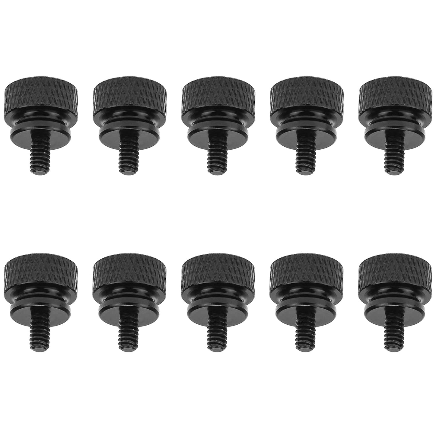 HELIFOUNER 10 Pieces 6-32 Thread, Black Color Anodized Aluminum Computer Case Thumbscrews, Thumb Screws for Computer Case/Cover/Power Supply/Hard