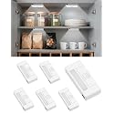 Amagle 6 Pack Door Open Sensor Cabinet Lights, Cordless LED Cabinet Closet Light, Battery Operated Cupboard Drawer Light Door Activated Stick on Puck