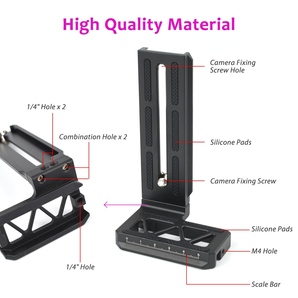 Akeipho L Bracket Vertical Mount for DJI Ronin SC, Aluminum Camera Quick Release Plate for Ronin SC Gimbal Stabilizer, DSLR Camera, Tripod, Monopod