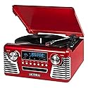 Victrola Haley Retro Bluetooth Record Player & Multimedia Center with Built-in Speakers - 3-Speed Turntable, CD Player, AM/FM Radio, 3.5mm Aux-In