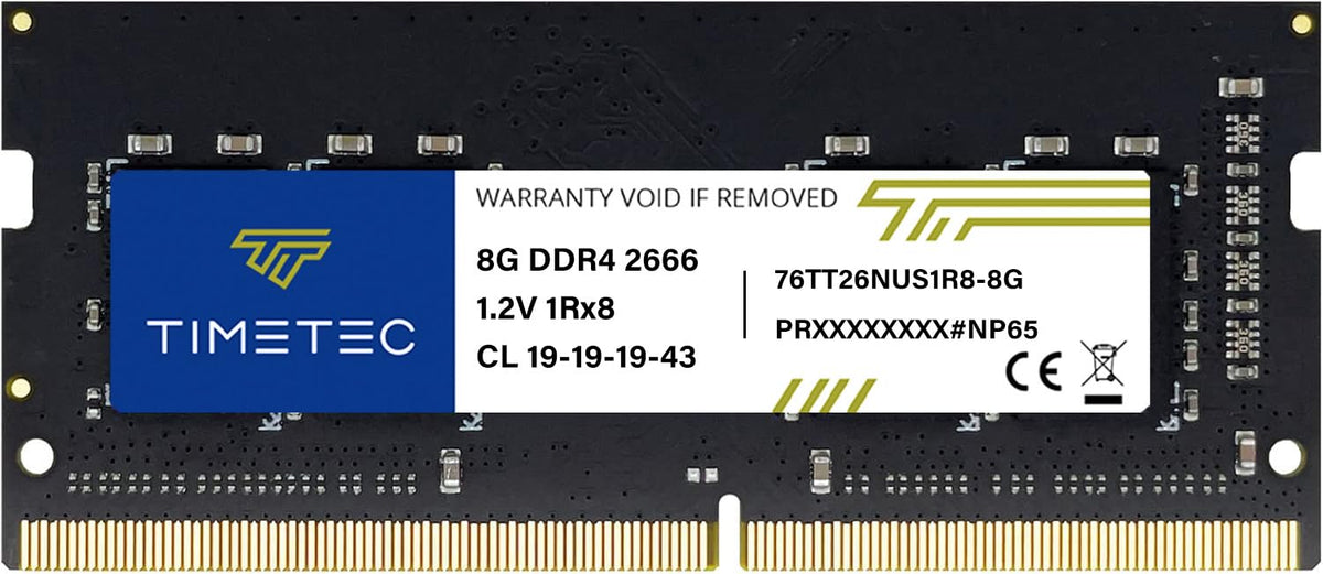Timetec 8GB DDR4 2666MHz (PC4-2666V) PC4-21300 SODIMM Laptop RAM - 260-Pin 1.2V CL19 Non-ECC Unbuffered Memory Module for Laptop, Notebook, Mini PC