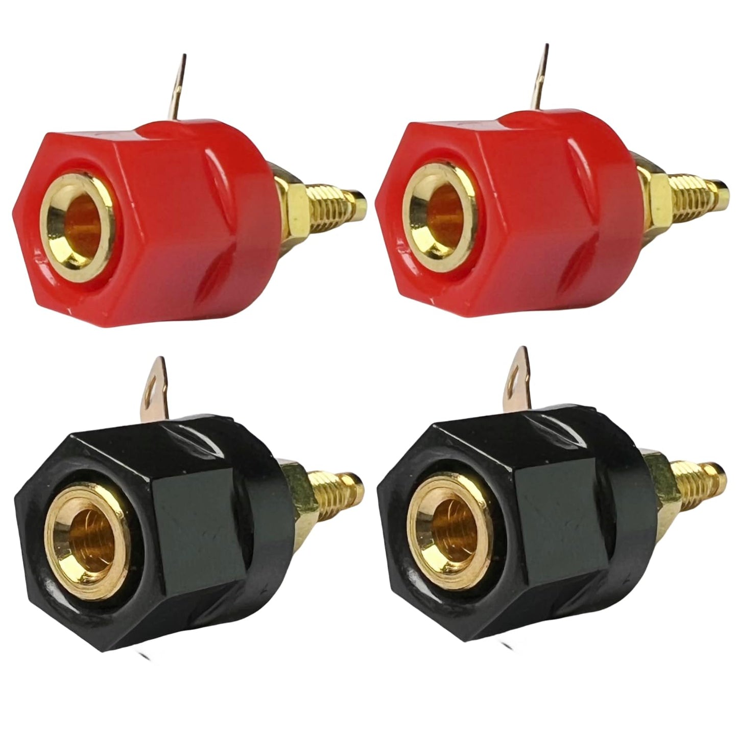 CESS Amplifier Terminal Connector Binding Post Banana Plug Jack Socket Panel/Chassis Mount - Length 1.1" / 29mm (4 Pack)