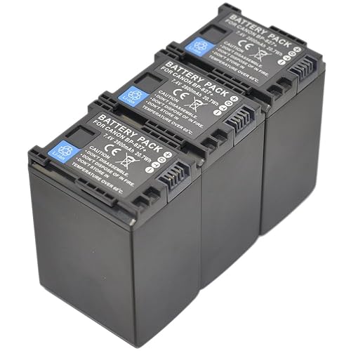 BTBAI Compatible bp-827 Battery for bp-809 bp-819 Digital Camera Video Camcorder (3X Battery+Charger AC Single)