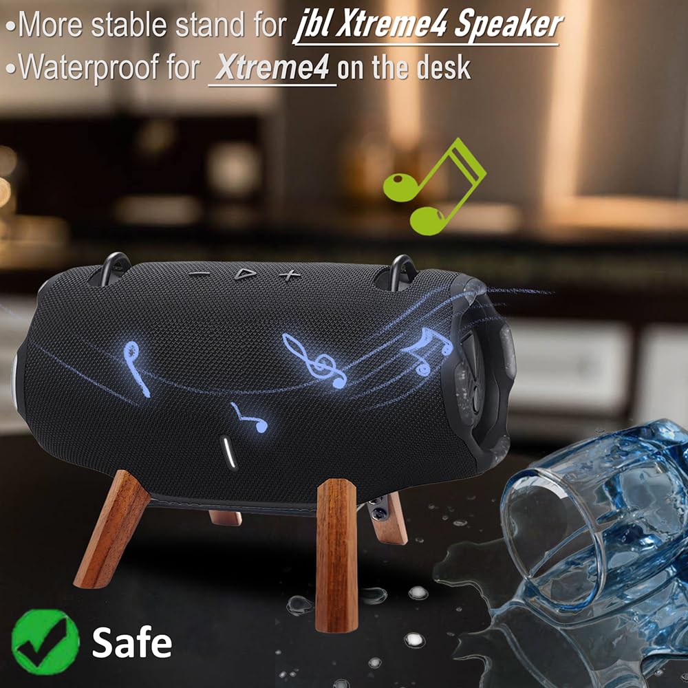 Real Wood Stand comparible for jbl Xtreme 4 Portable Bluetooth Speaker,Tripod Mount, Secure Stable Sturdy Wooden Desk Holder for xtreme4,Xtreme