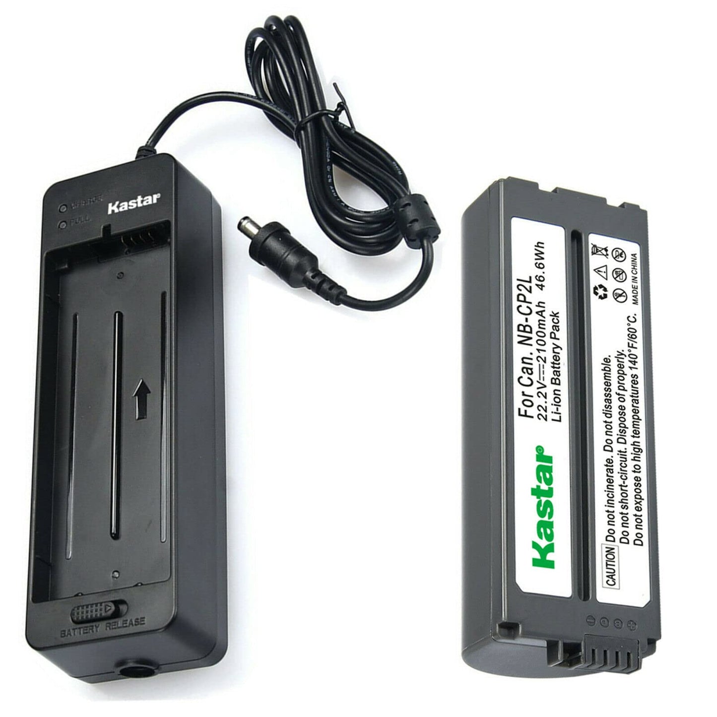Kastar 1-Pack Gray Battery and CG-CP200 Charger Compatible with Canon SELPHY CP900, CP1200, CP1300. HP Photosmart A716 Printer Photo Printer