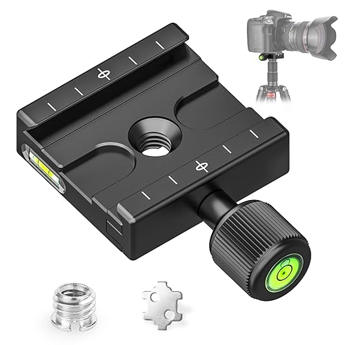 CAVIX QR-50 50mm Quick Release Clamp with 3/8"-1/4" Screw Adapter for Camera Tripod Head Compatible with Arca Swiss Type Plate