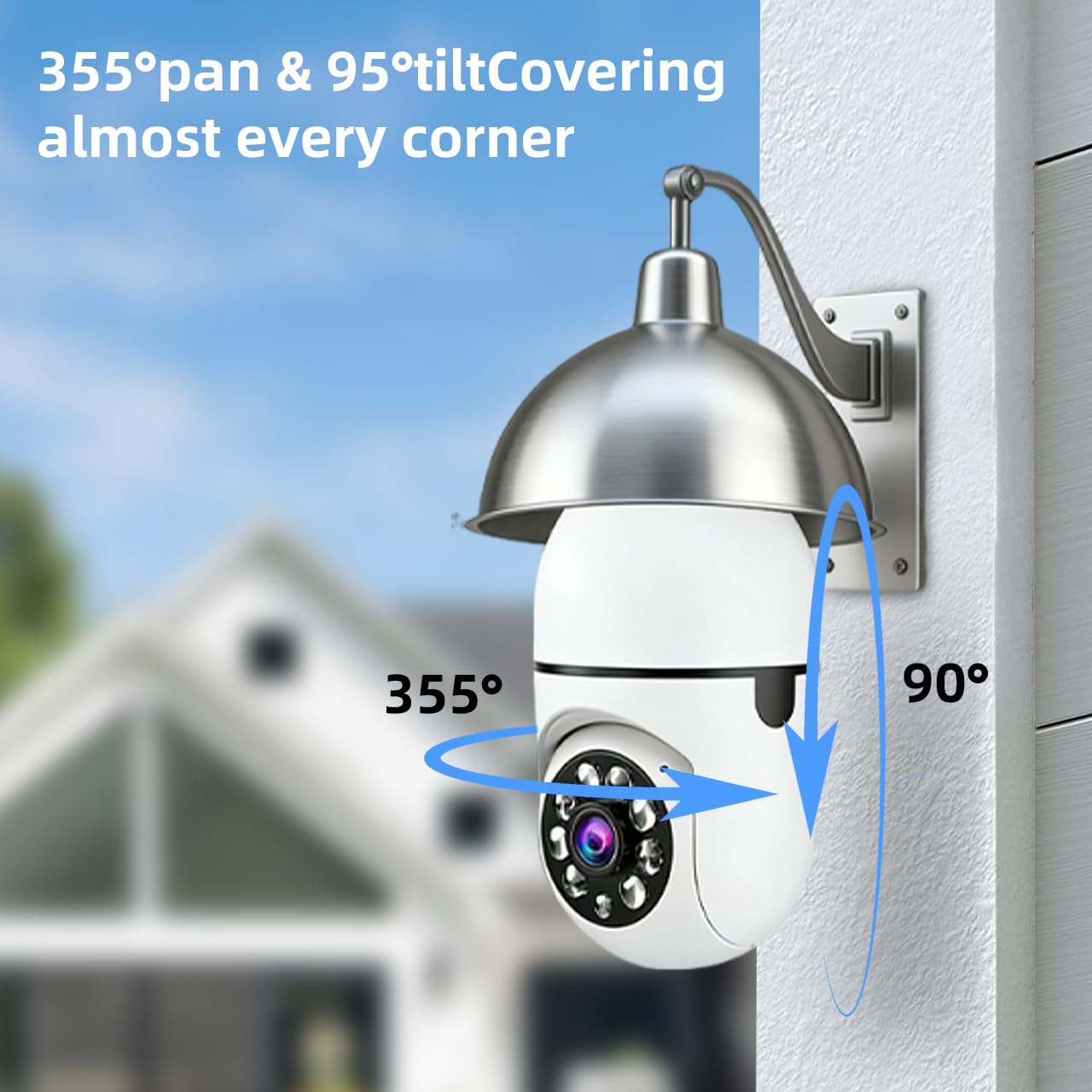 Hawkray Light Bulb Security Camera -5G& 2.4GHz WiFi 2K 3MP Security Cameras Wireless Outdoor Motion Detection and 911 Alarm Monitoring,Open AI