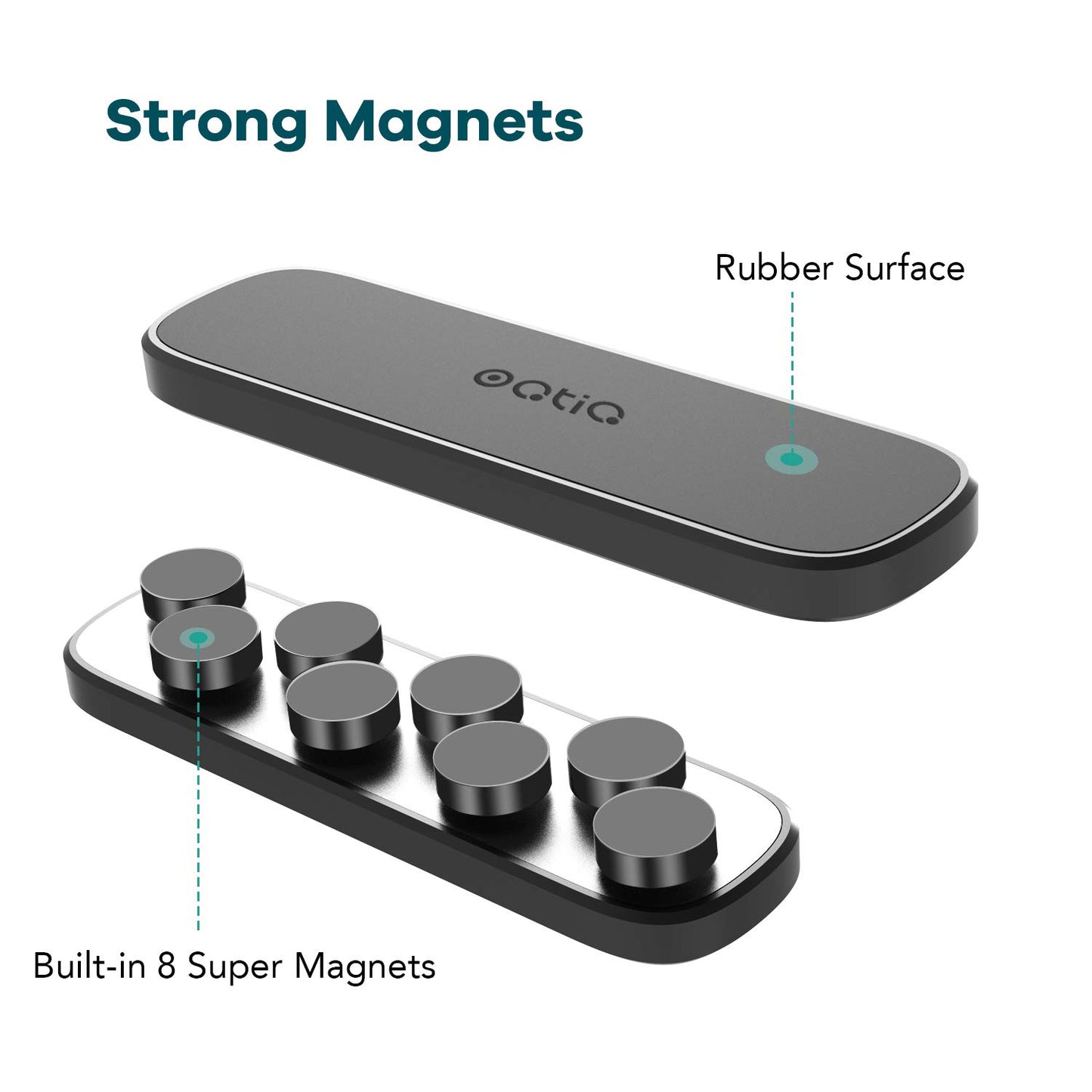 OQTIQ 2 Pack Magnetic Phone Holder for Car, Multi-Functional Phone Mount Stick for iPhone, Samsung, LG, mini Tablets