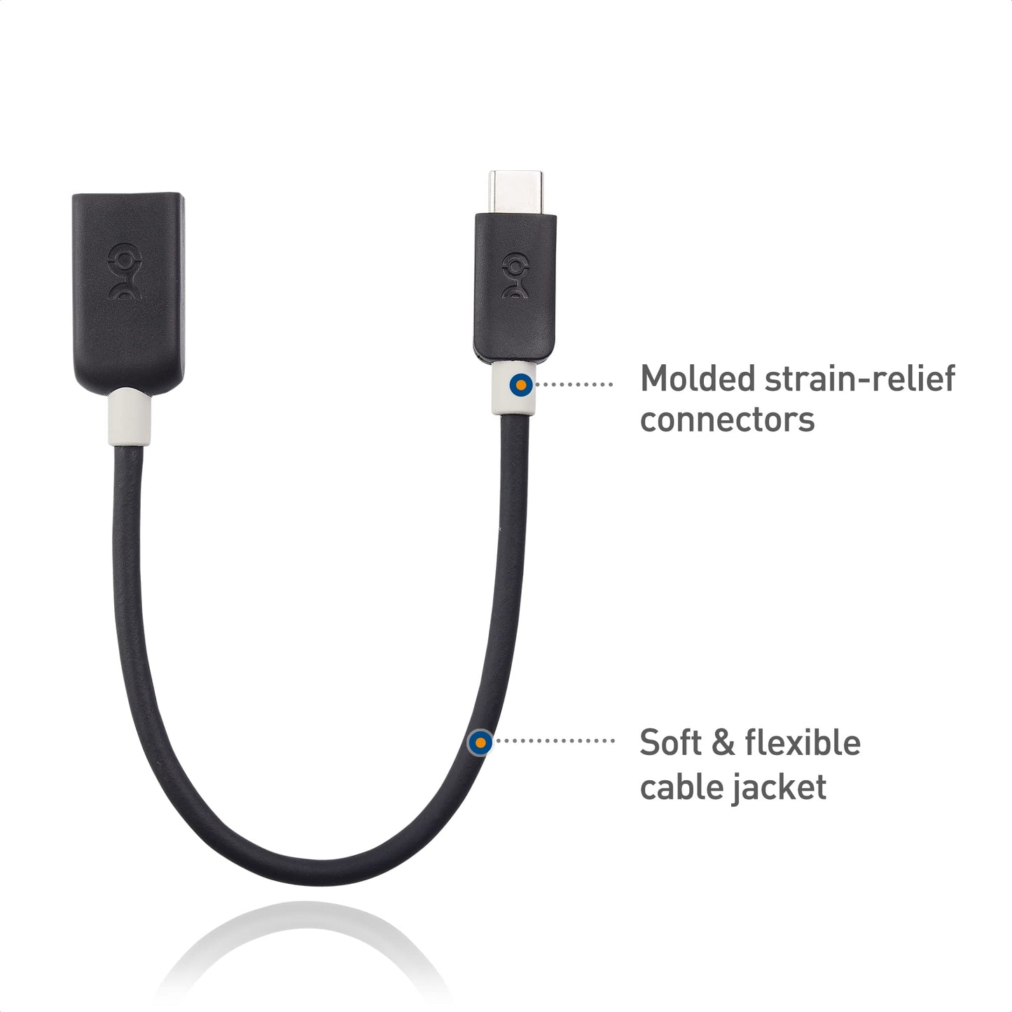 Cable Matters 5Gbps USB C to USB 3.0 Adapter - 6 Inches, USBC Male to USBA Female OTG Adapter, Black
