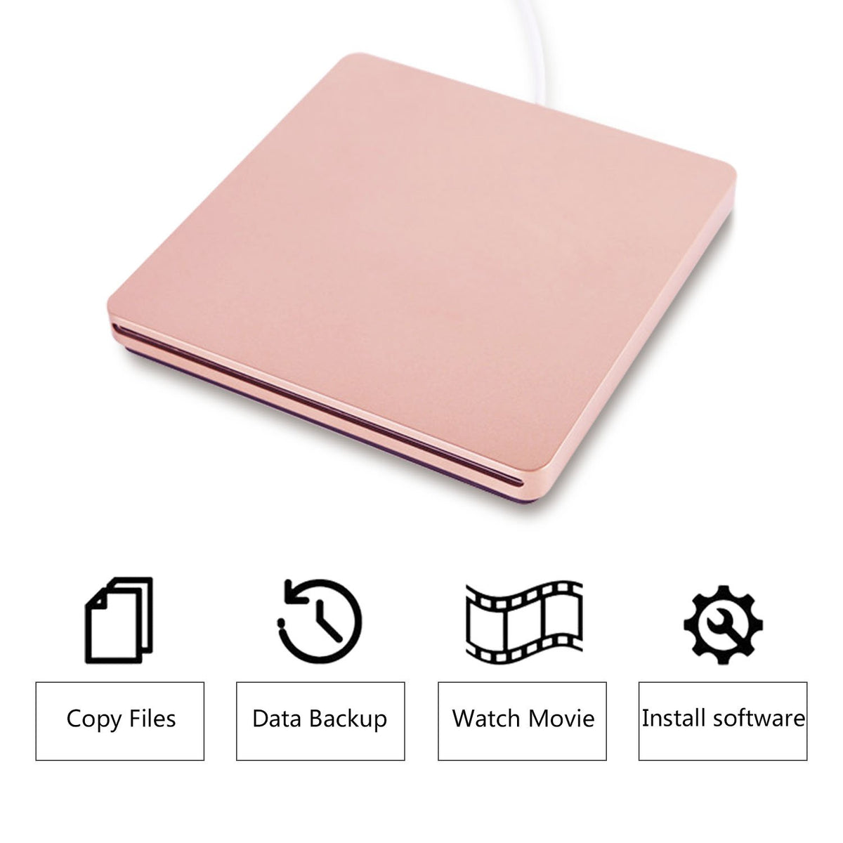 tengertang Type-C Super External Drive,USB Portable External DVD/CD Drive Burner/Reader/Rewriter for The Latest Laptops and Desktops and All-in-one
