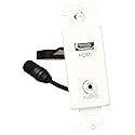 Legrand - C2G HDMI Wall Plate, HDMI Pigtail Single Gang Wall Plate, White HDMI Wallplate, 3.5mm Single Gang Wallplate, 1 Count, C2G 39872