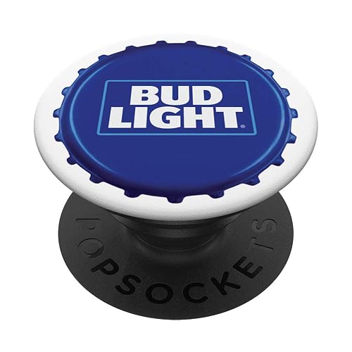 Bud Light White Beer Cap PopSockets Stand for Smartphones & Tablets PopSockets PopGrip: Swappable Grip for Phones & Tablets