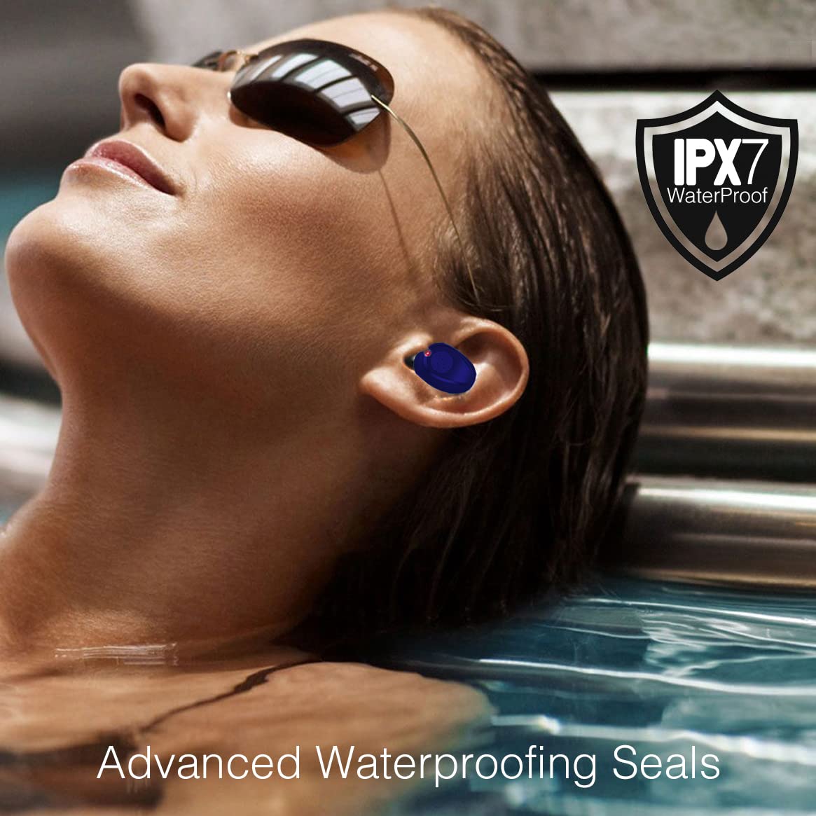 eDealz Fully Wireless Bluetooth 5.0 Rechargeable IPX7 Waterproof Earbud Headphones w Microphone, 2000mAh USB Smart Dual Charging Case/Stand Surround…
