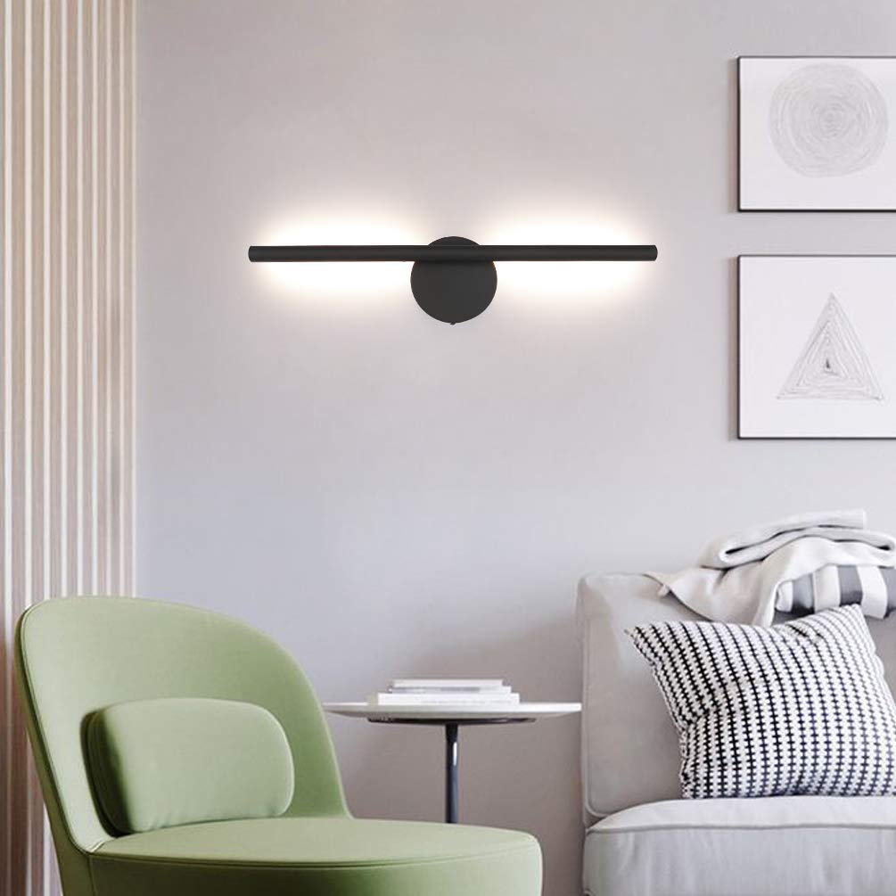 Aipsun Black Wall Sconce Rotatable 360° LED Black Wall Light Fixture for Bedroom Living Room Hotel Hallway Corridor Warm White 3000K