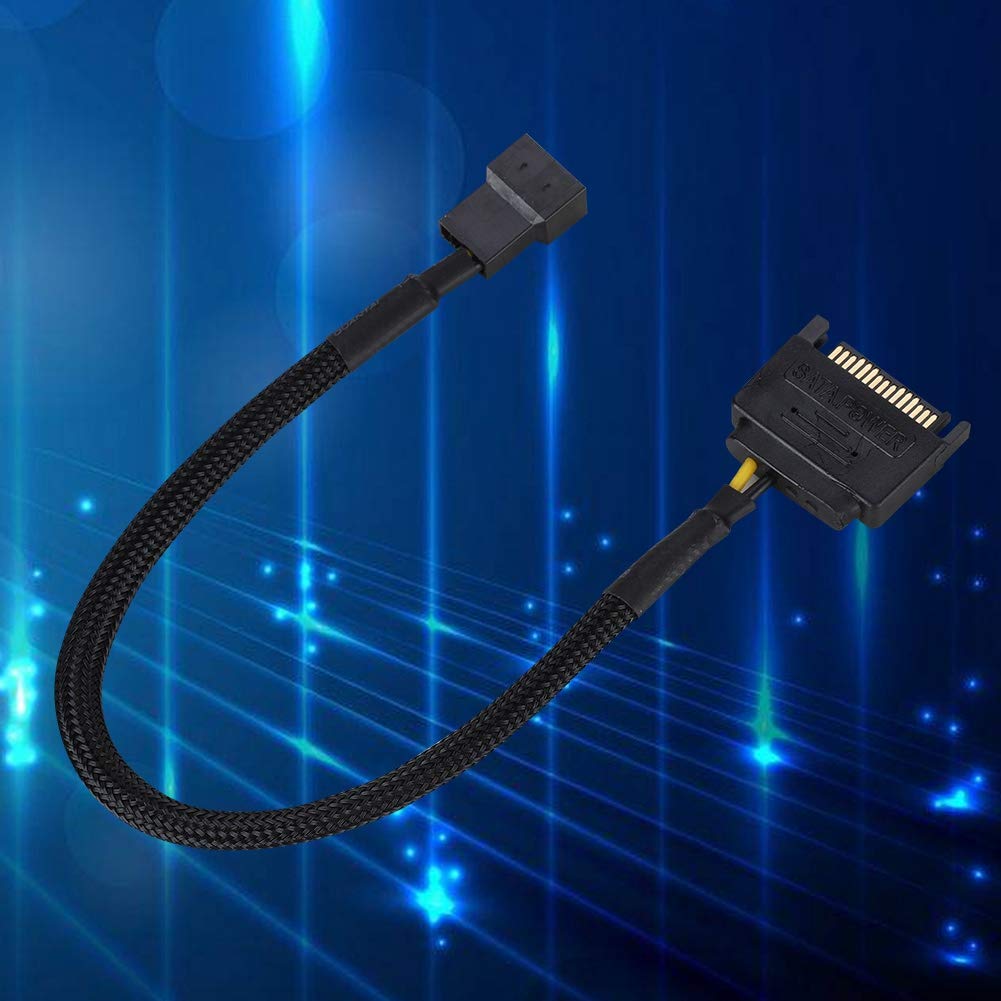 Zopsc Cooling Fan Adapter Cable 15Pin to 4Pin Converter 22AWG Cable SATA Support Power Your Fan with SATA 15Pin Connectors, 5PCS Per Set