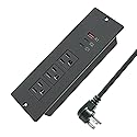 45W Recessed Power Strip USB C, Flush Mount Desk Extender 3 AC Outlets 2 PD USB-C&1 Fast Charge USB-A Ports,Flat Plug Extension Cord for Drawer