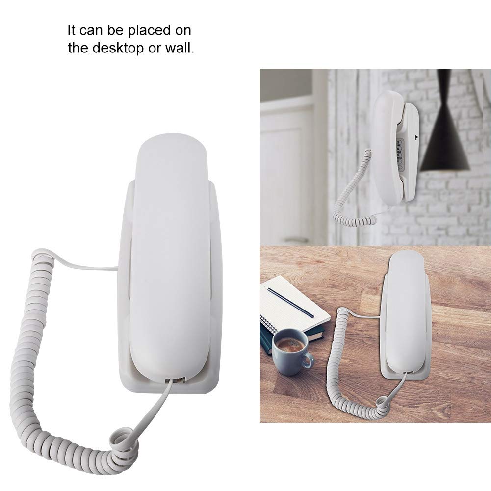 Wall-Mounted Landline Telephone, Family Hotel Desktop Landline Telephone.(White)